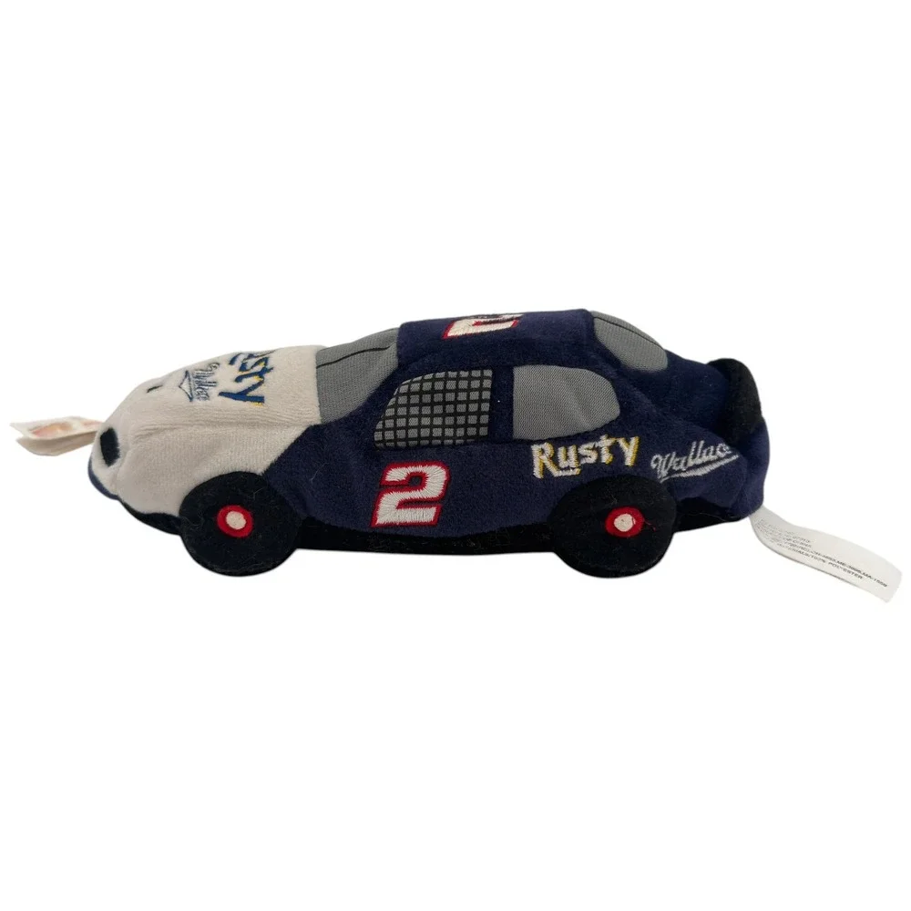 NASCAR Beanie Racers Rusty Wallace #2 Plush Race Car OS Navy White